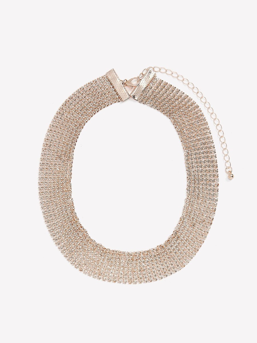 Addition Elle Penningtons | Rose Gold Metallic Mesh Choker - Addition Elle