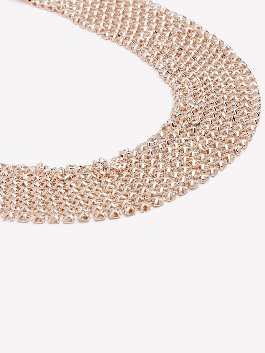 Addition Elle Penningtons | Rose Gold Metallic Mesh Choker - Addition Elle