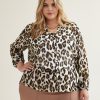 Clothing Penningtons | Printed Buttoned Down Blouse With Long Balloon Sleeves