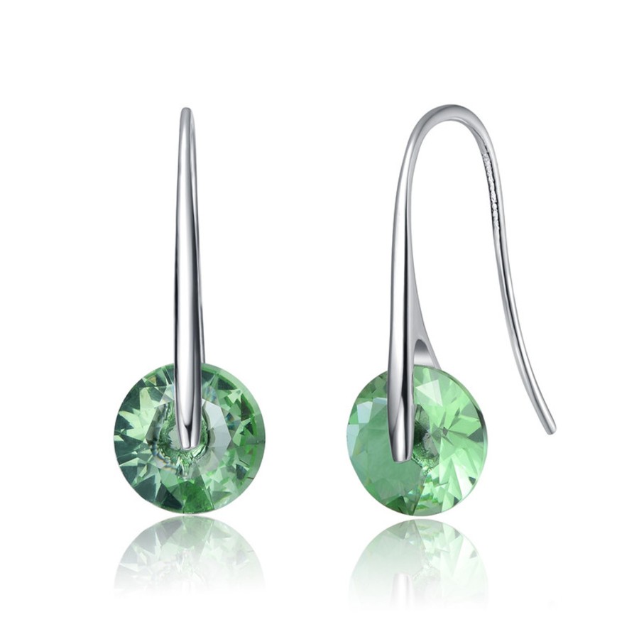 Accessories Penningtons | Elegant Hook Earrings With Round Colored Stone Party Earrings - Penningtons