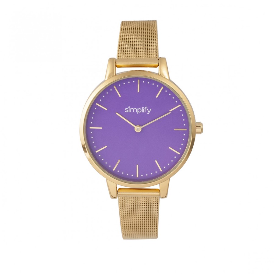 Accessories Penningtons | Simplify - The 5800 Mesh Bracelet Watch - Gold/Purple - Penningtons