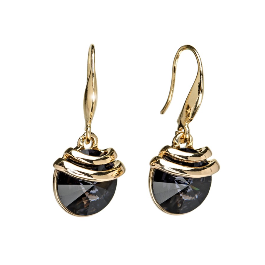 Accessories Penningtons | Goldtone Crystal Rivoli Drop Earrings In Silvernight - Callura - Penningtons