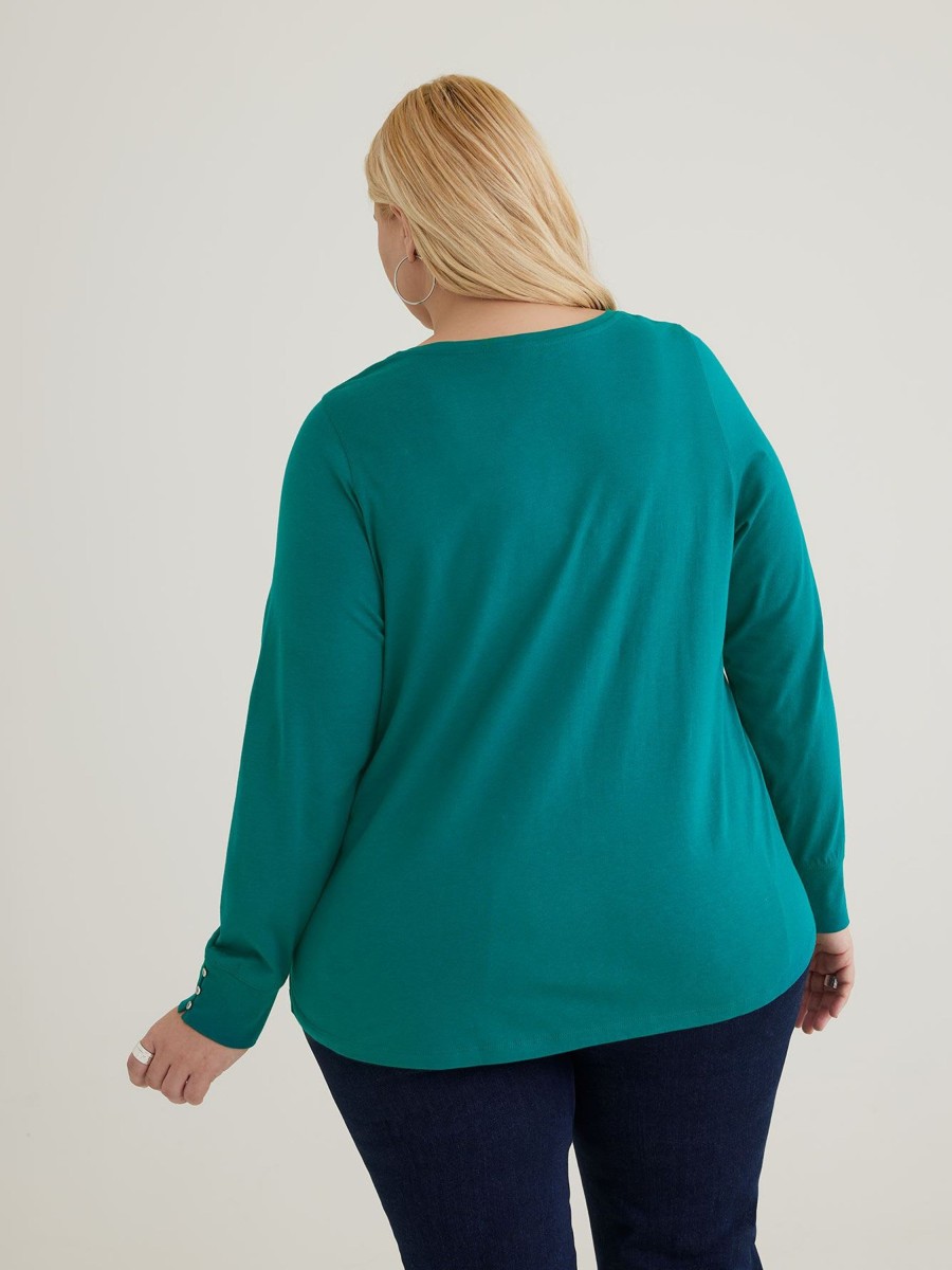 Clothing Penningtons | Long-Sleeve Henley Knit Top