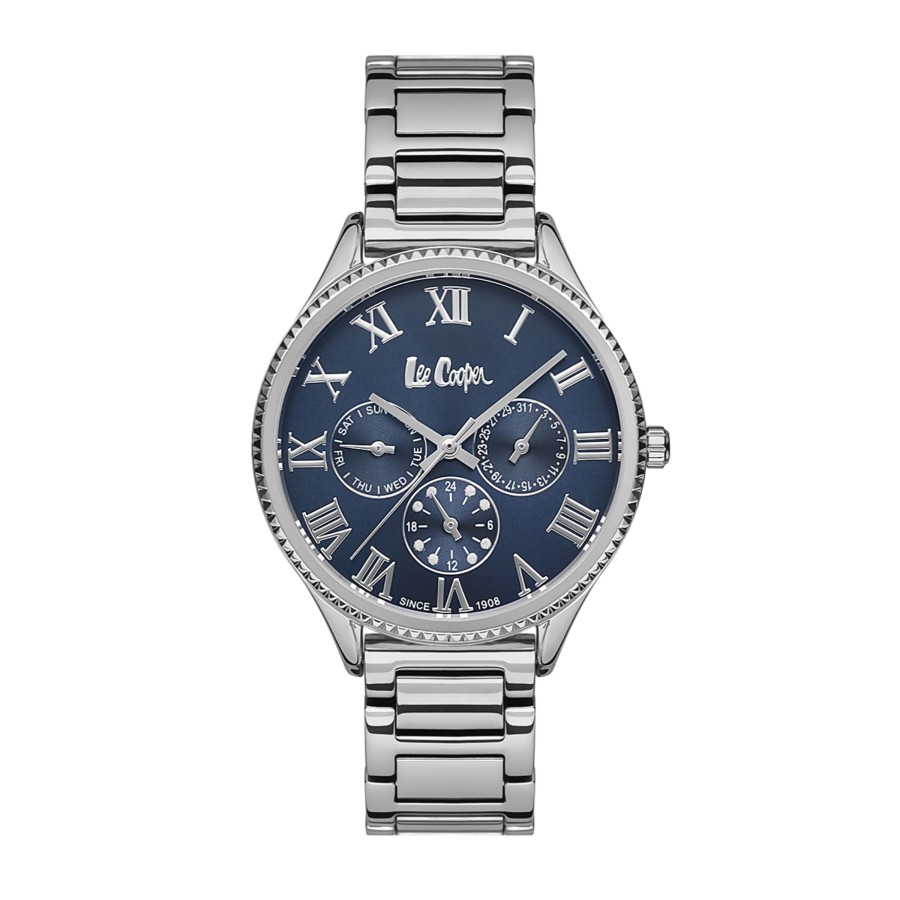 Accessories Penningtons | Lee Cooper-Women'S Silver 36Mm Watch W/Blue Dial - Penningtons