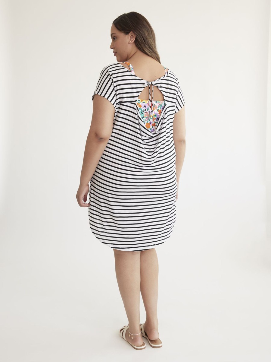 Clothing Penningtons | Striped Slub Jersey Swim Cover-Up Dress