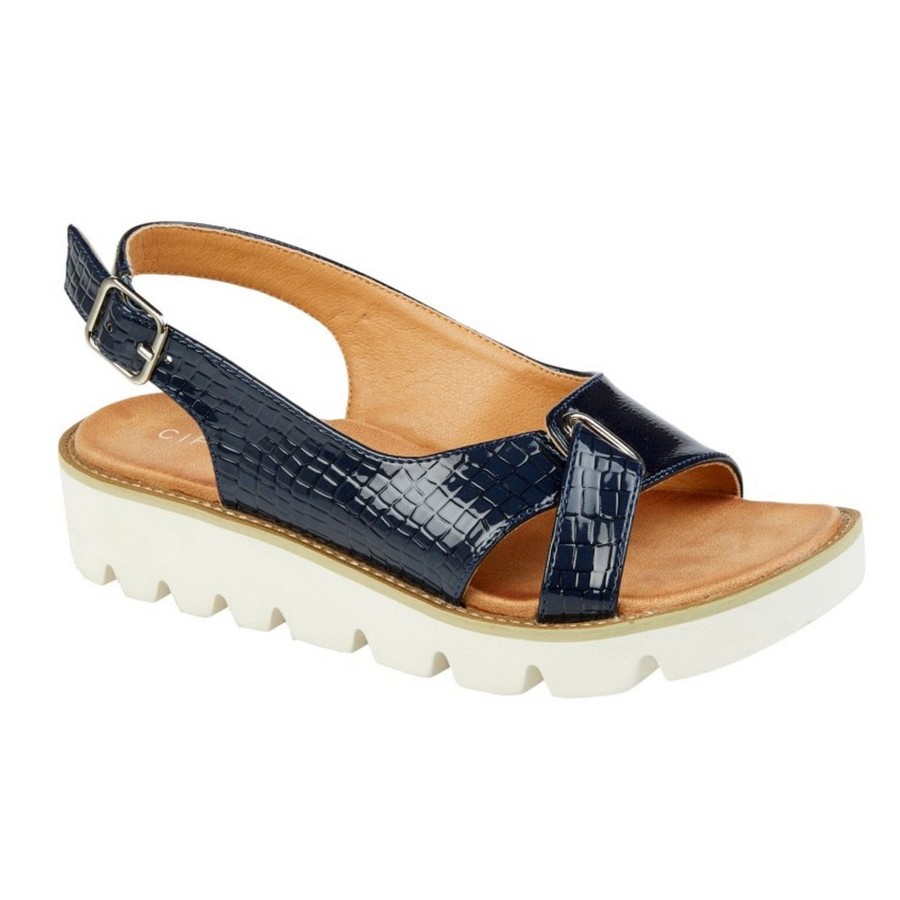 Shoes Penningtons | Cipriata - Womens/Ladies Adema Reptile Print Wedge Sandals - Penningtons