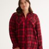 Clothing Penningtons | Plaid Buttoned Down Shirt With High-Low Hem