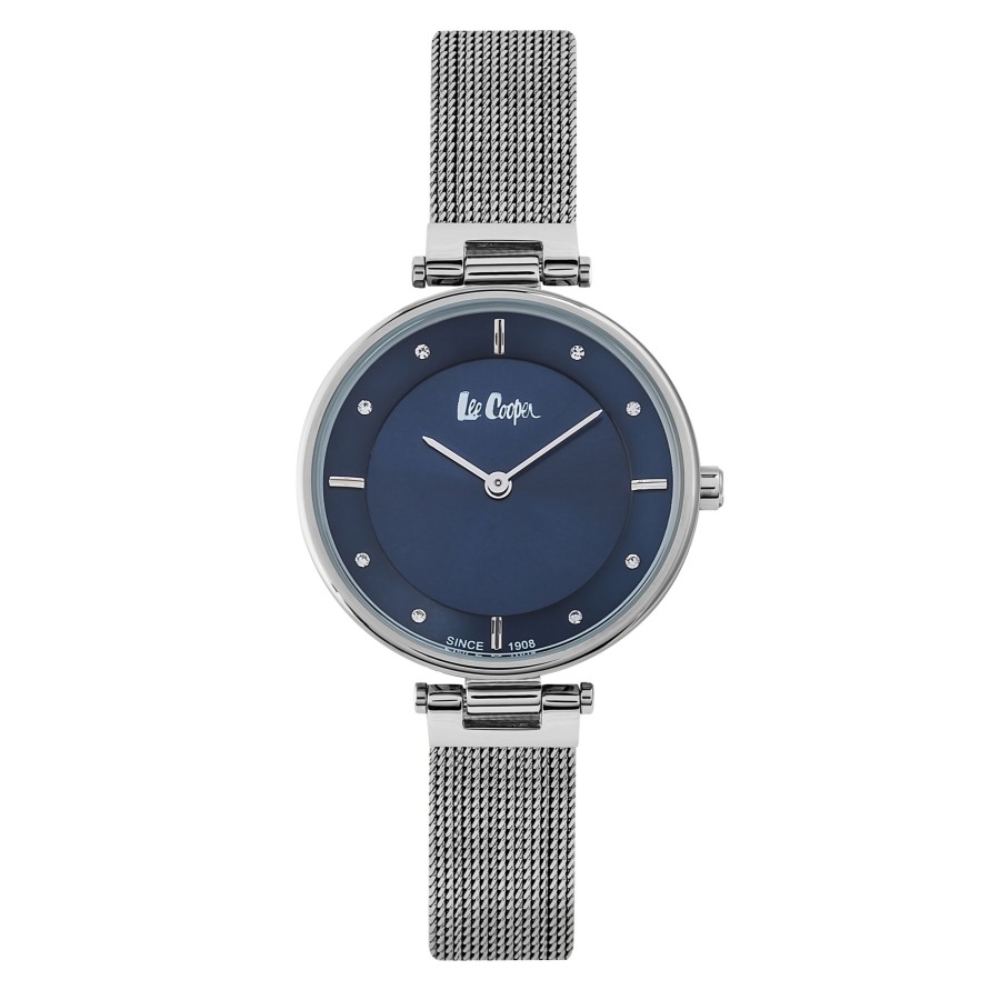 Accessories Penningtons | Lee Cooper-Women'S Silver 32Mm Watch W/Blue Dial - Penningtons