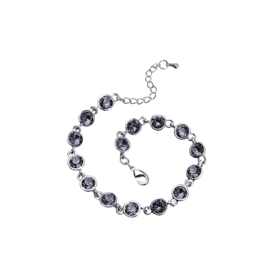 Accessories Penningtons | Rhodium Plated Crystal Tennis Bracelet In Silvernight - Callura - Penningtons