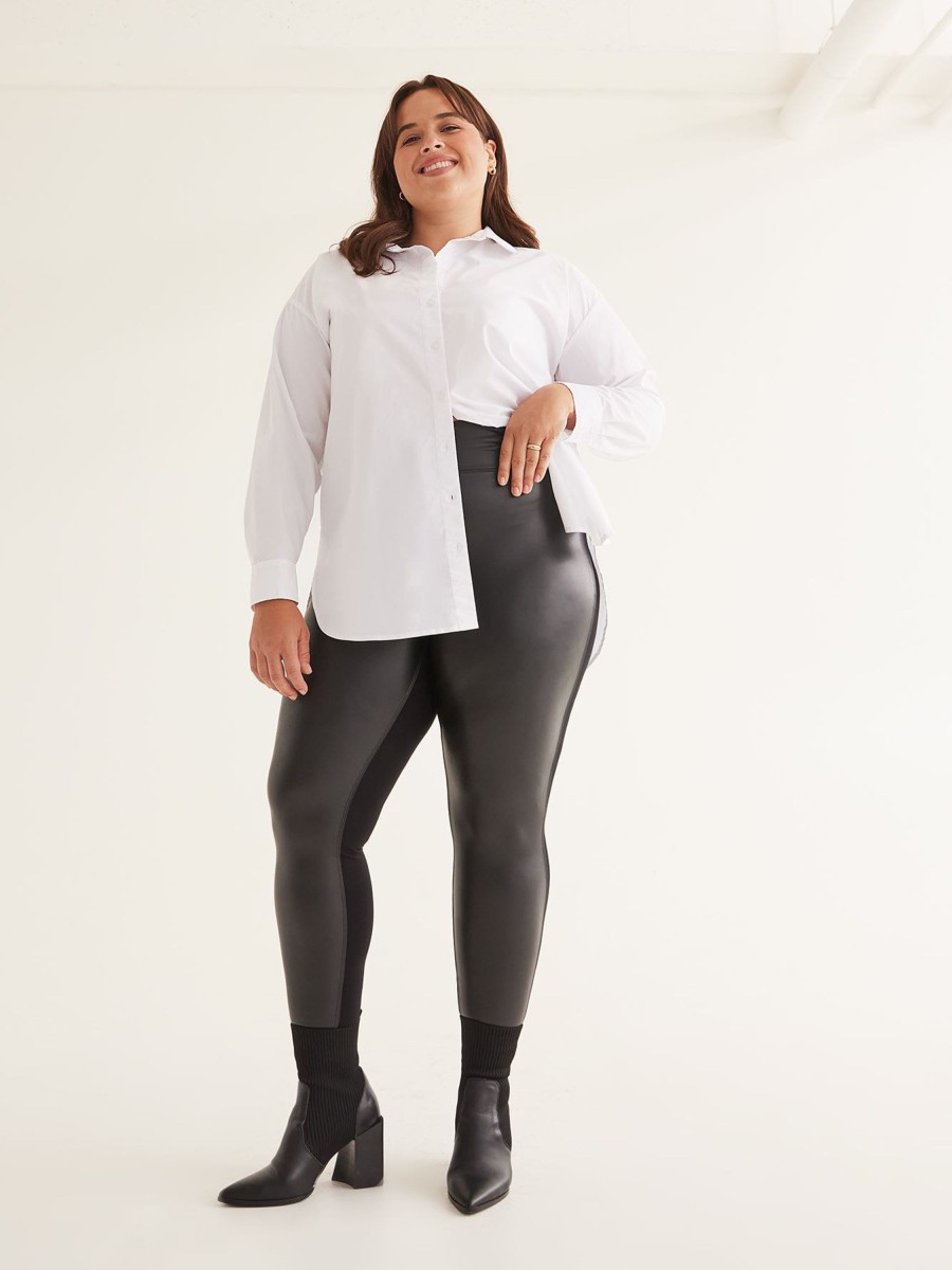 Clothing Penningtons | Fashion Faux Leather And Ponte De Roma Legging - Penn. Essentials