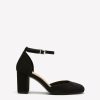 Shoes Penningtons | Extra Wide Width, Black Block-Heeles Shoe With Ankle Strap