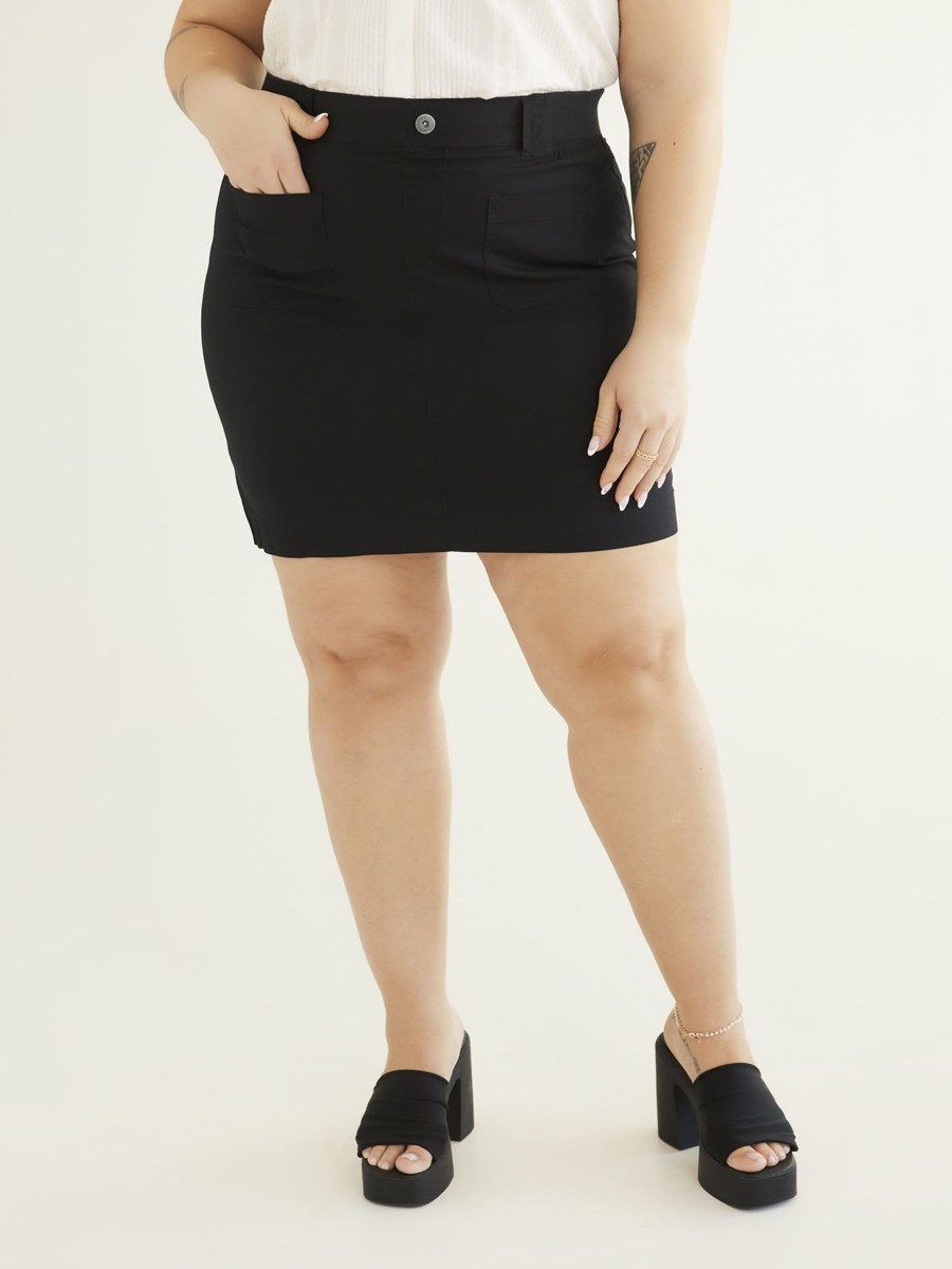 Clothing Penningtons | Cotton Cargo Skort With Rib Waistband