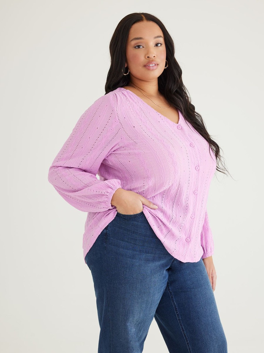 Clothing Penningtons | Buttoned-Down Top With Long Bubble Sleeves