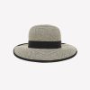 Accessories Penningtons | Two-Tone Straw Hat With Grosgrain Bow