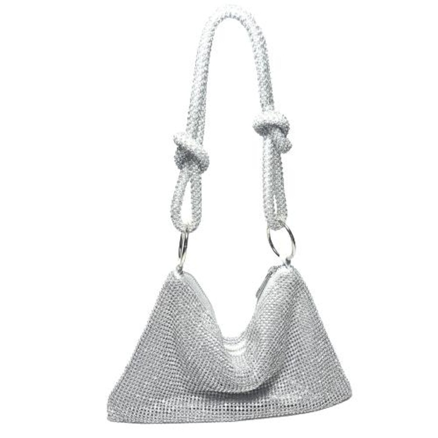 Accessories Penningtons | Silvertone Crystal Mesh Evening Clutch Bag - Don'T Ask - Penningtons