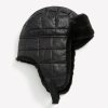 Accessories Penningtons | Black Quilted Nylon Trapper Hat