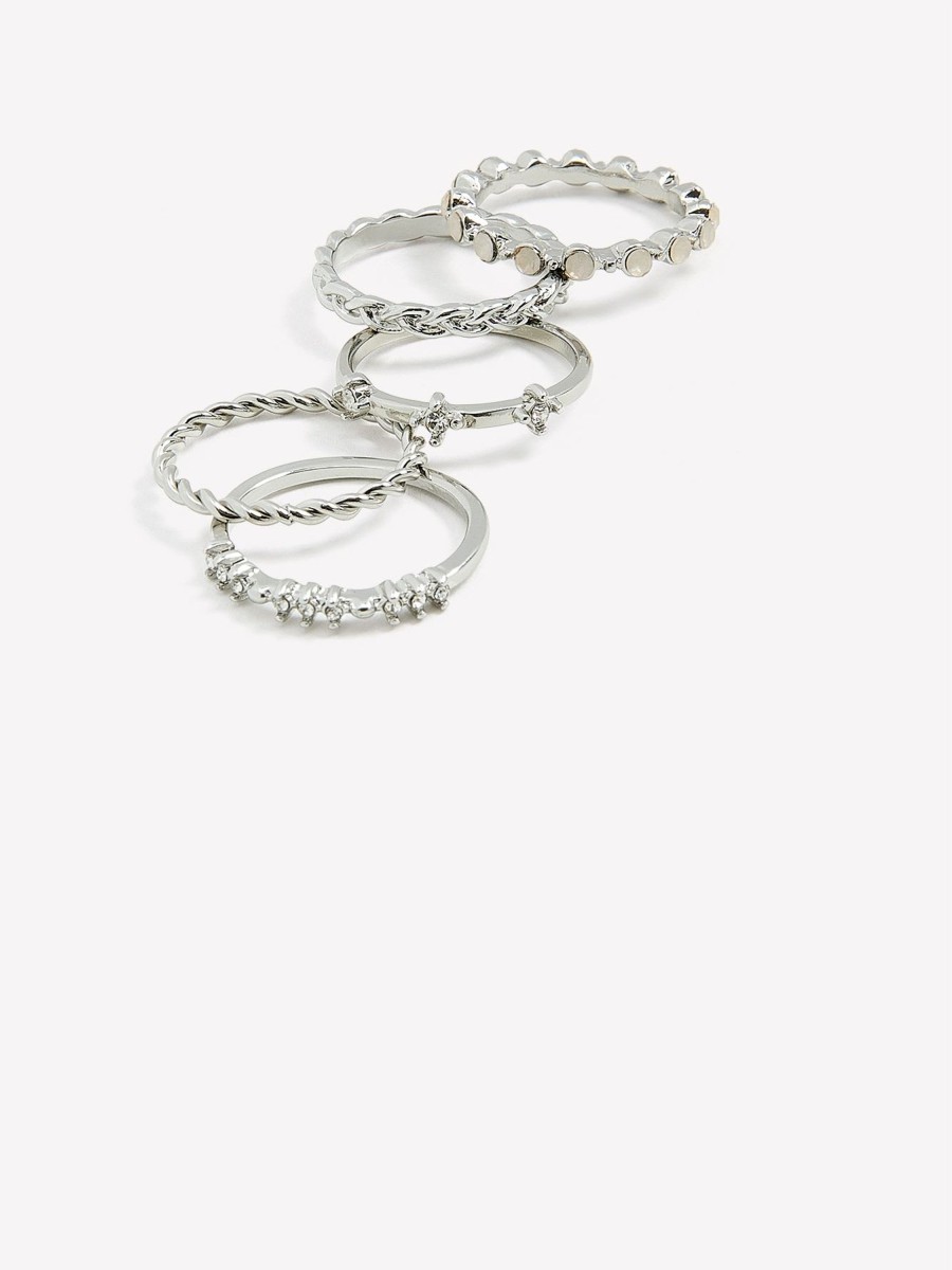 Accessories Penningtons | Assorted Glitter Rings, Set Of 5