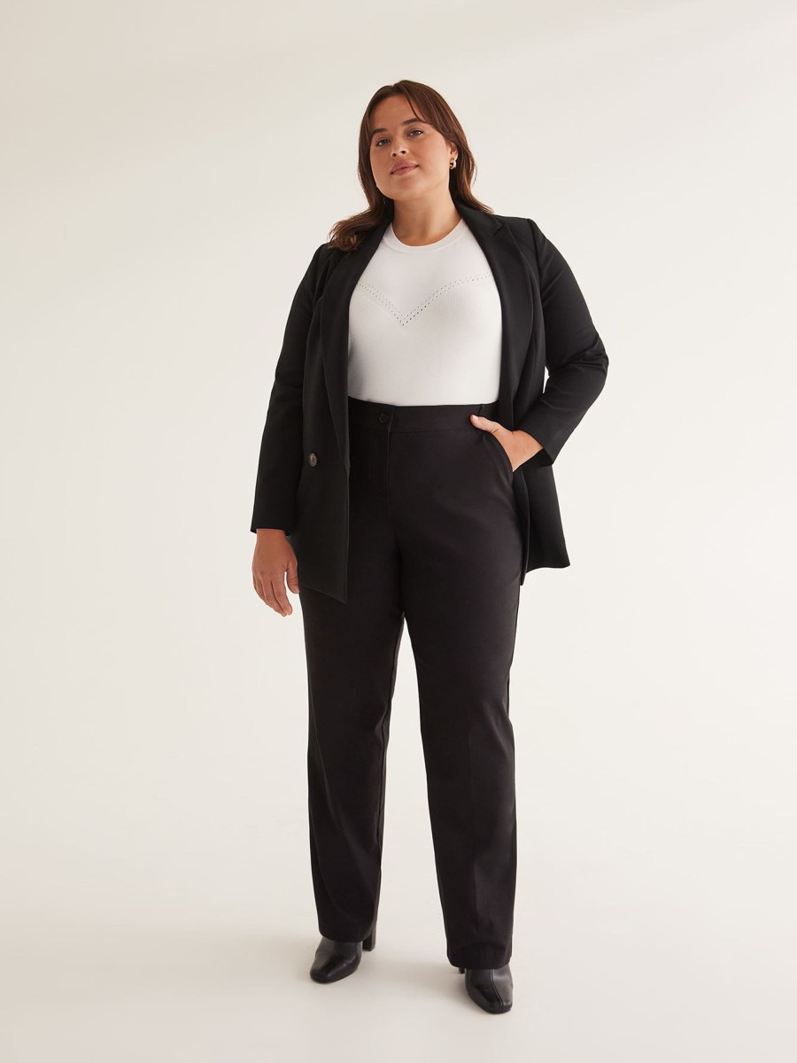 Clothing Penningtons | Responsible, Curvy Fit, Solid Straight Leg Pant