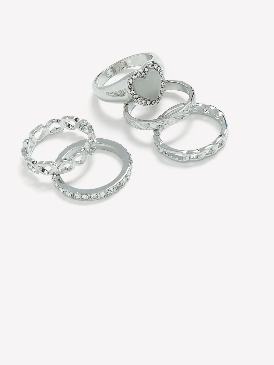 Accessories Penningtons | Rings With Hearts, Pack Of 5