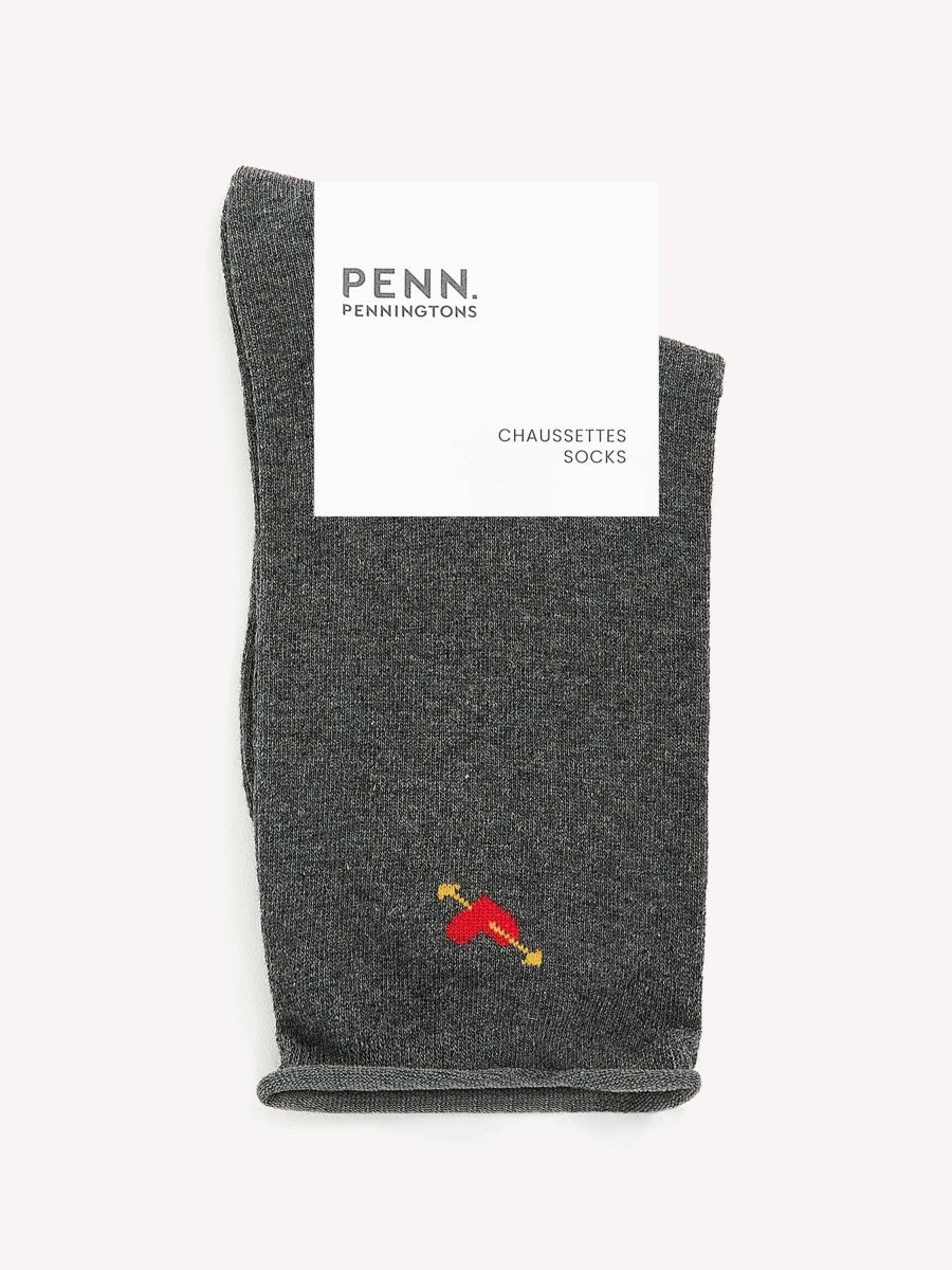 Accessories Penningtons | Jacquard Crew Socks With Heart Placement Print