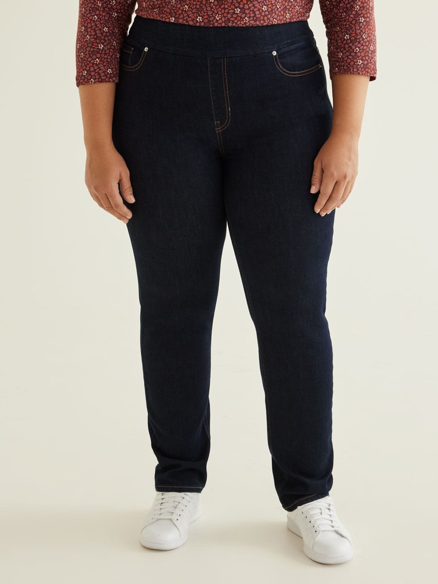 Clothing Penningtons | Savvy Fit Pull-On Straight Leg Jeans - D/C Jeans - Penn. Essentials