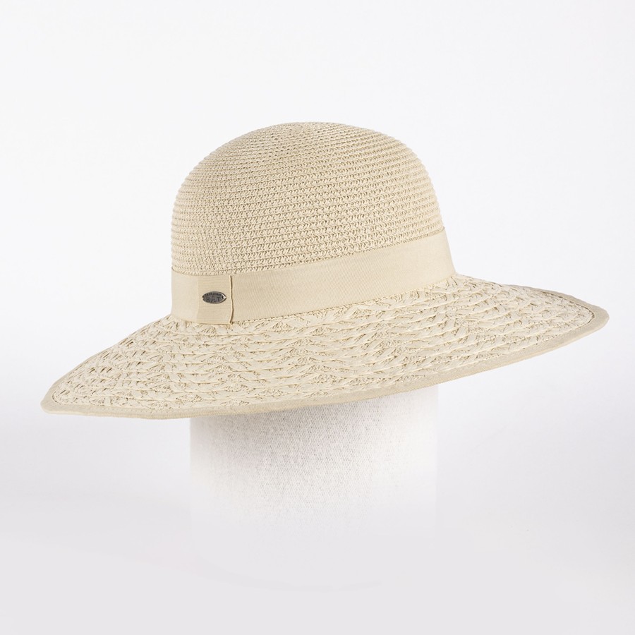 Accessories Penningtons | Canadian Hat 1918 - Carlinia- Floppy Hat Mix Straw And Ribbon Piping - Penningtons