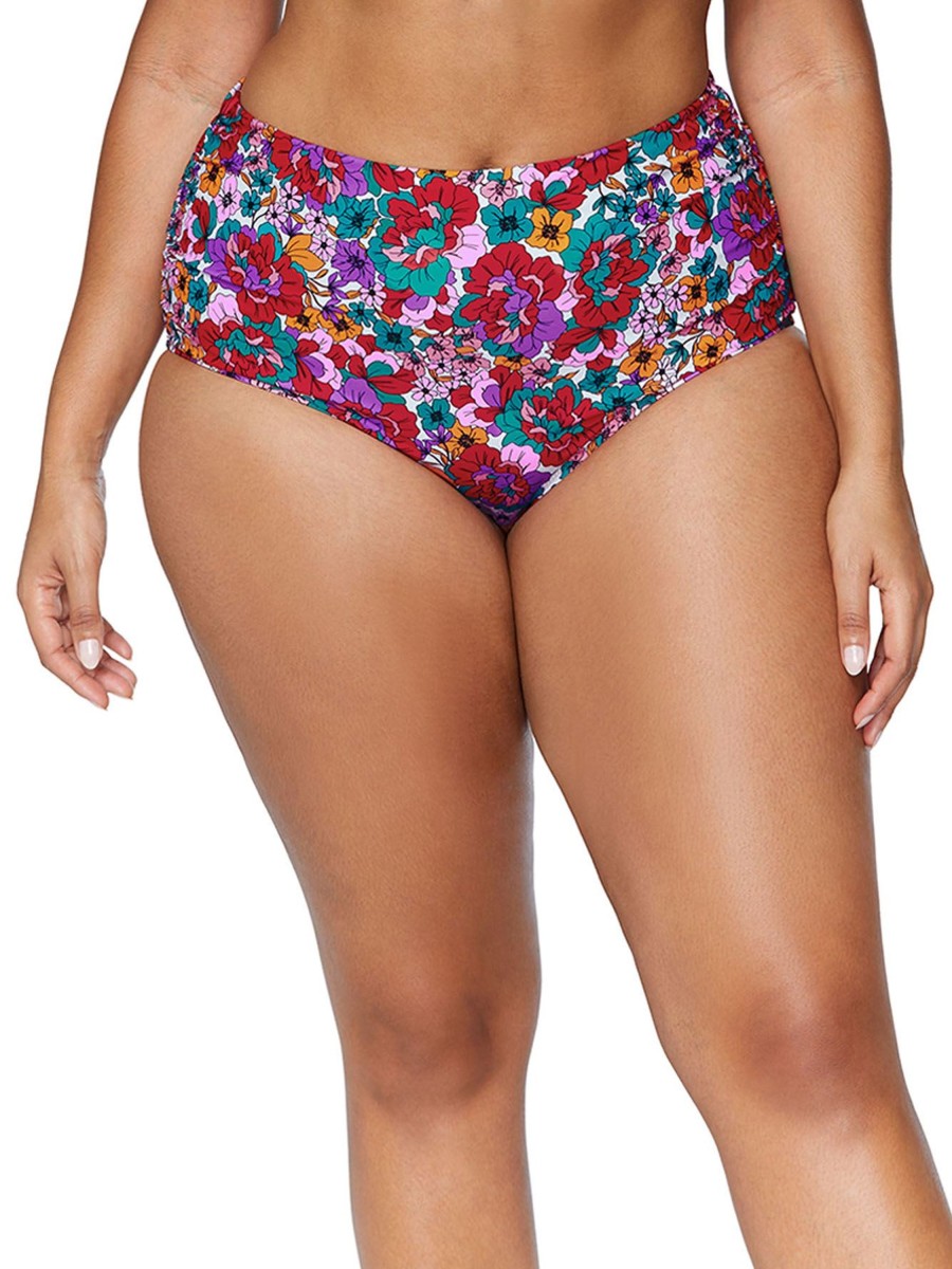 Clothing Penningtons | High-Rise Floral Keiora Swim Bottom - Raisins Curve