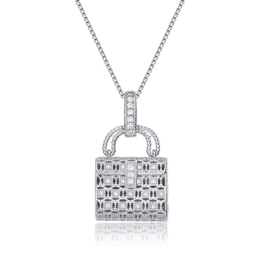 Accessories Penningtons | Gv Sterling Silver Cubic Zirconia Lock Necklace - Penningtons