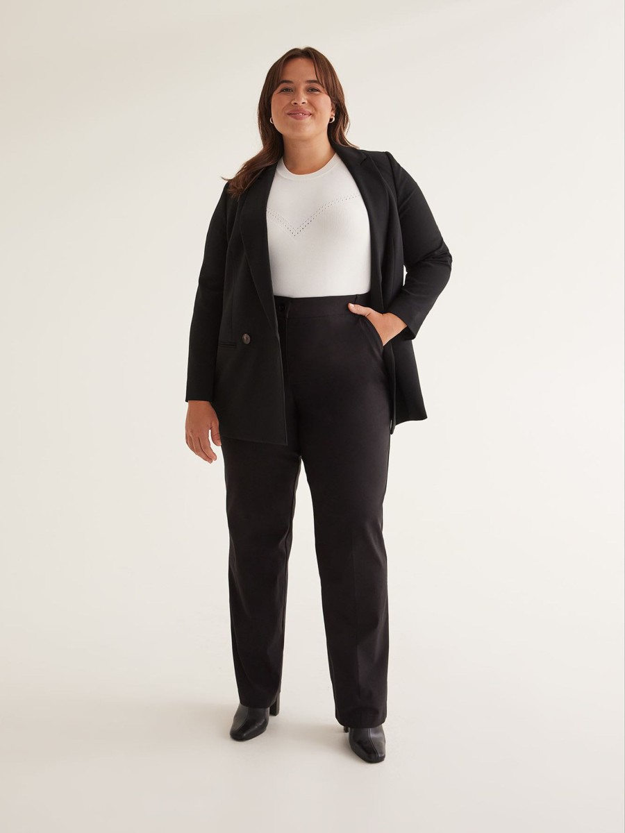 Clothing Penningtons | Responsible, Petite, Black Curvy-Fit Straight-Leg Pant