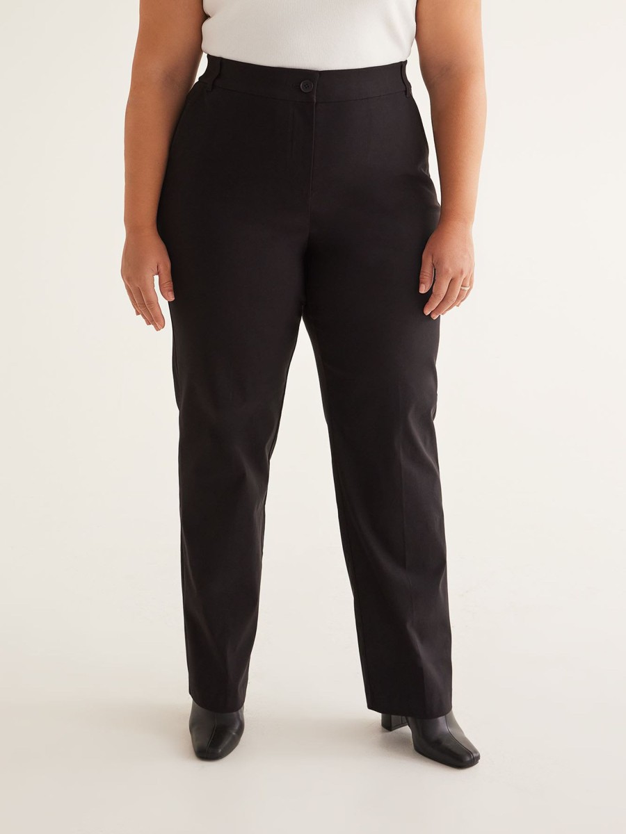 Clothing Penningtons | Responsible, Petite, Black Curvy-Fit Straight-Leg Pant