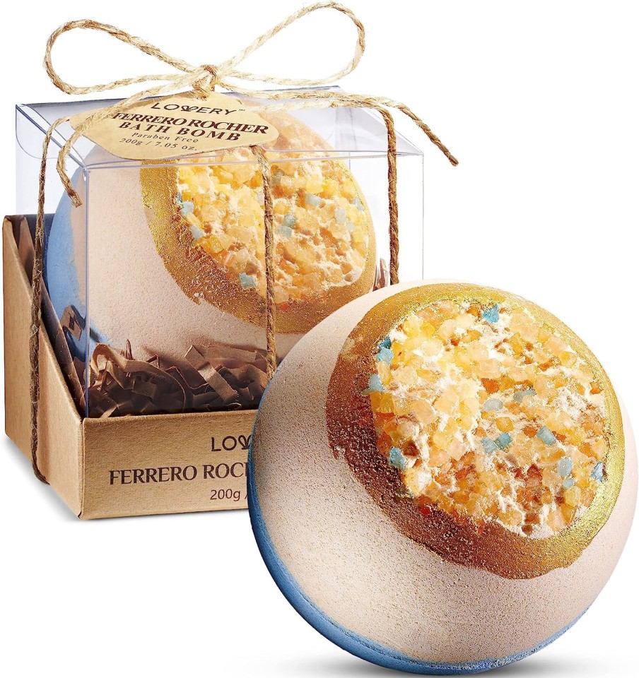 Beauty Penningtons | Lovery Ferrero Rocher Handmade Bath Bomb, Extra Large Bath Fizzy, 7Oz - Penningtons