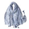 Accessories Penningtons | Muted Blue Multi Leaf Scarf - Don'T Ask - Penningtons