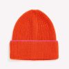 Accessories Penningtons | Orange Knit Cuff Beanie With Pink Tipping