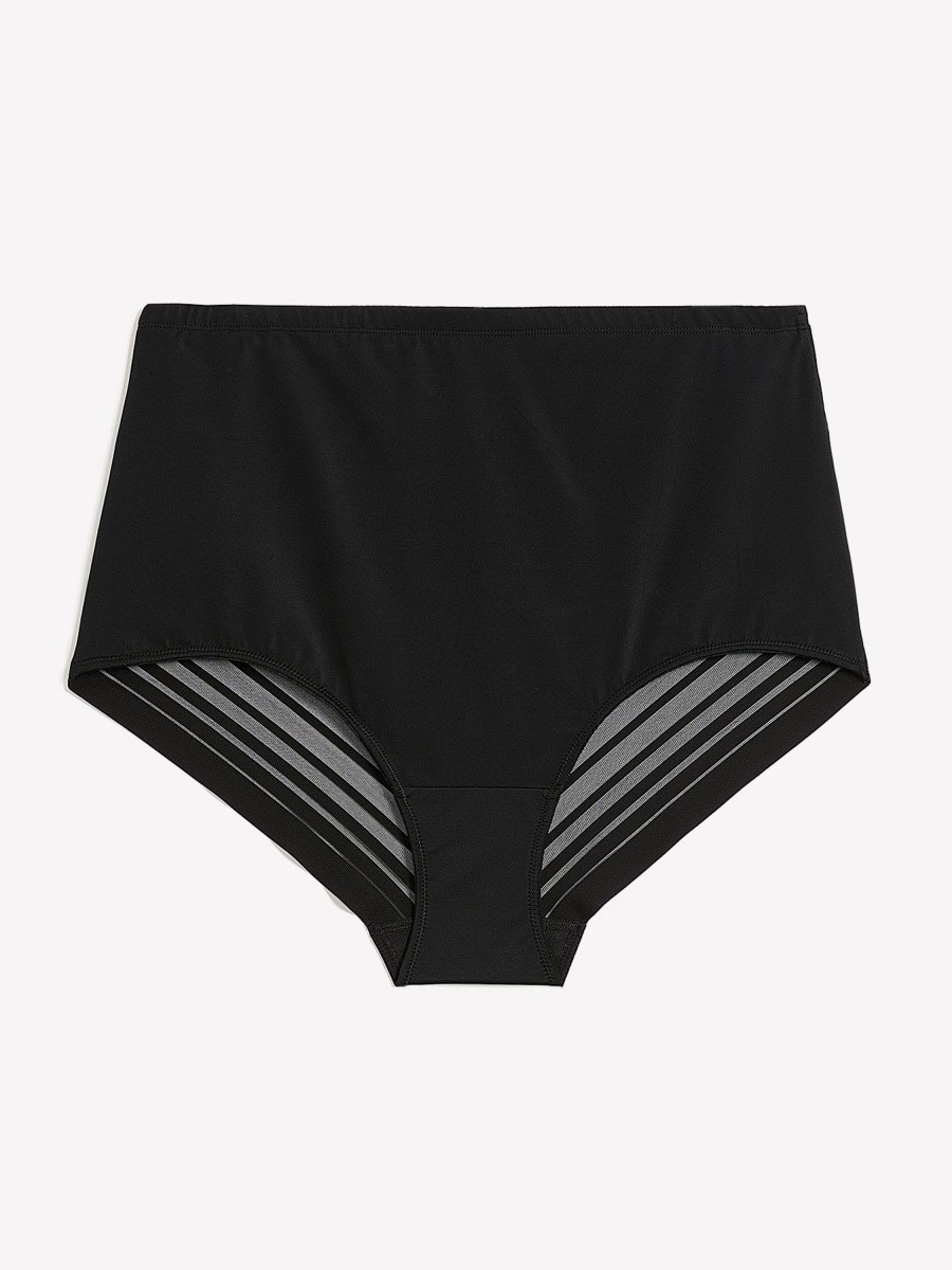 Lingerie Penningtons | High-Waisted Cincher Brief With Striped Mesh - Ti Voglio