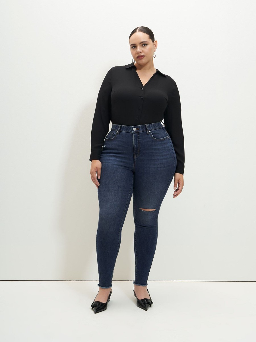 Addition Elle Penningtons Bottoms | Responsible, Curvy-Fit Jeggings, Dark Wash - Addition Elle