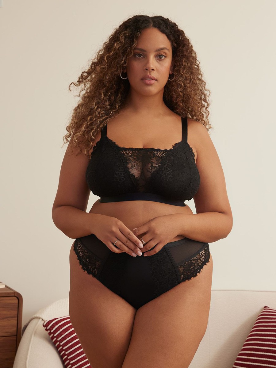 Lingerie Penningtons | Sexy Black Lace Longline Bralette - D Esse Collection