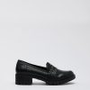 Shoes Penningtons | Extra Wide Width, Black Platform Loafer With Shiny Studs