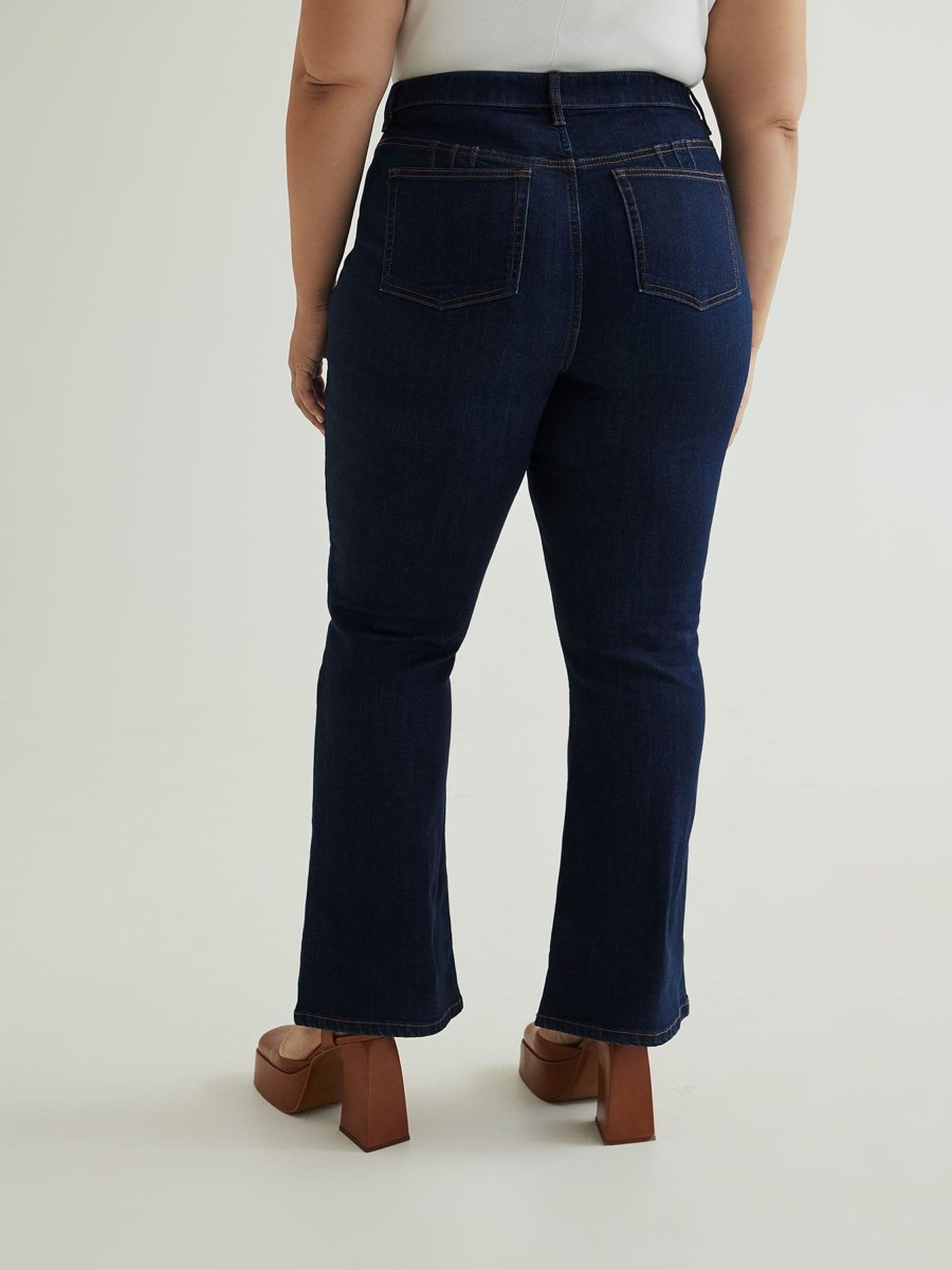 Clothing Penningtons | Responsible, Petite, Curvy-Fit Flare-Leg Jeans, Dark Wash - D/C Jeans