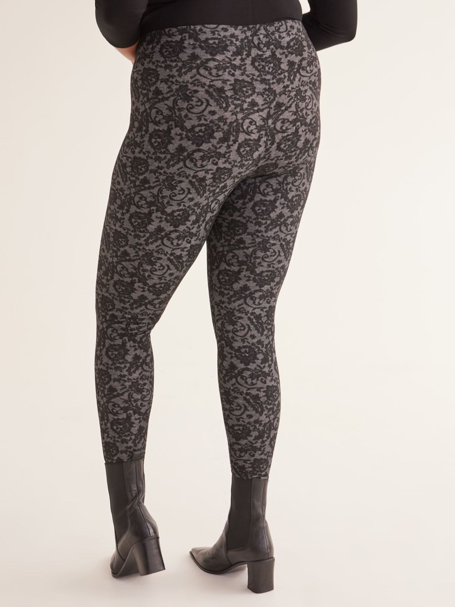 Clothing Penningtons | Black Textured Lace Fashion Legging - Penn. Essentials