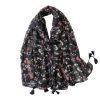 Accessories Penningtons | Black Cherry Flower Scarf - Don'T Ask - Penningtons