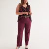 Clothing Penningtons | Responsible, Petite, Maroon Straight-Leg Savvy Pant - Penn. Essentials