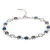 Accessories Penningtons | Rhodium Plated Crystal Tennis Bracelet In Montana And Black Diamond - Callura - Penningtons