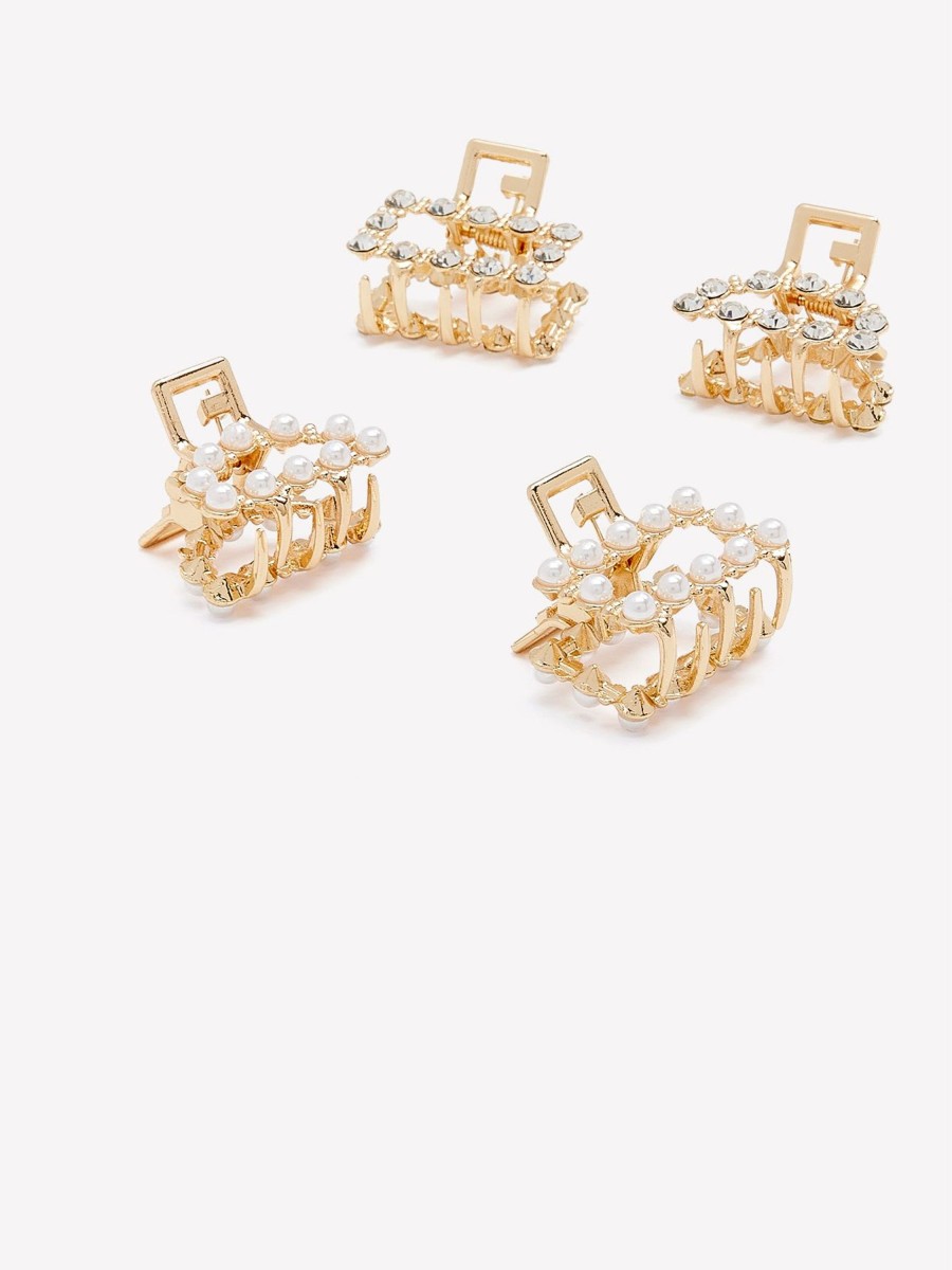 Accessories Penningtons | Mini Golden Hair Clips, Set Of 4