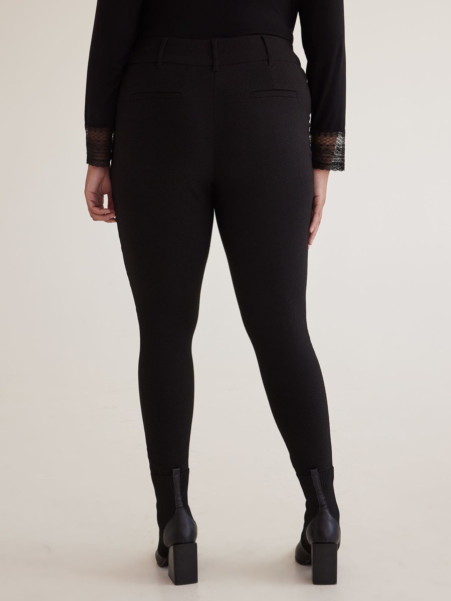 Clothing Penningtons | Black Textured Skinny-Leg Savvy Pant