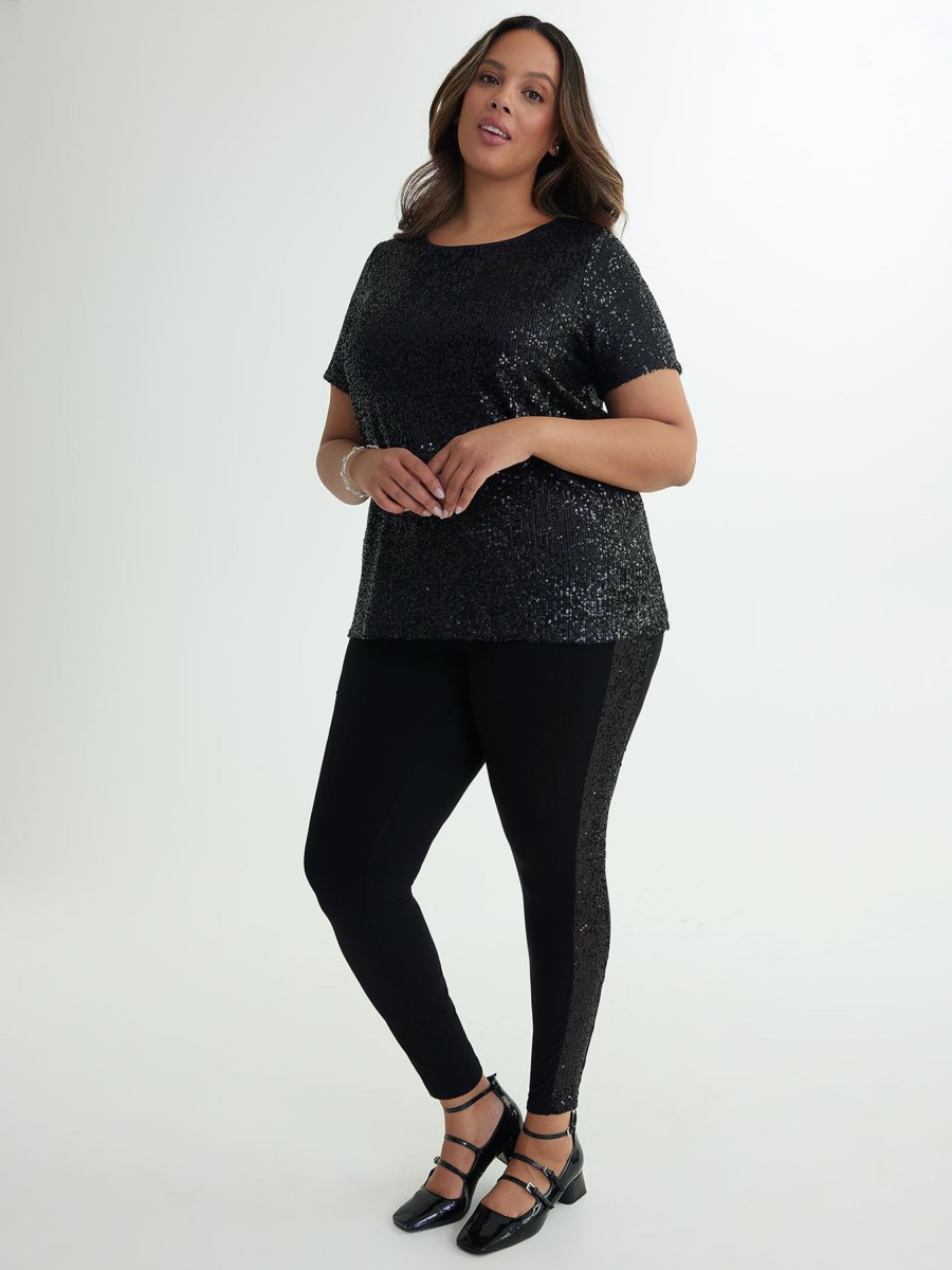 Clothing Penningtons | Responsible, Black Legging With Sequins - Penn. Essentials