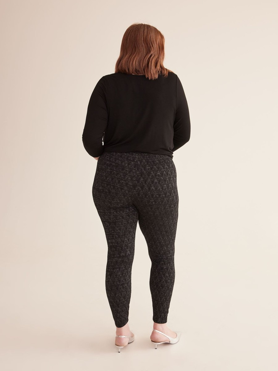 Clothing Penningtons | Black Sparkly Textured Legging - Penn. Essentials