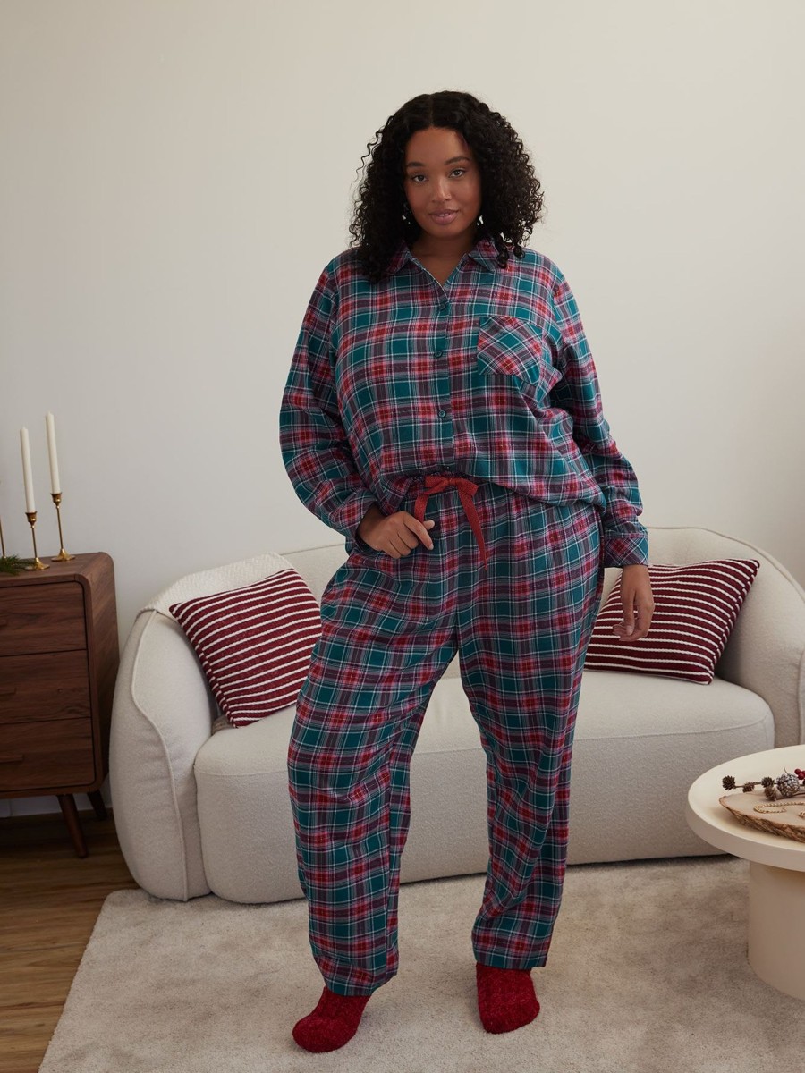 Lingerie Penningtons | Metallic Plaid Flannel Pyjama Set - Ti Voglio