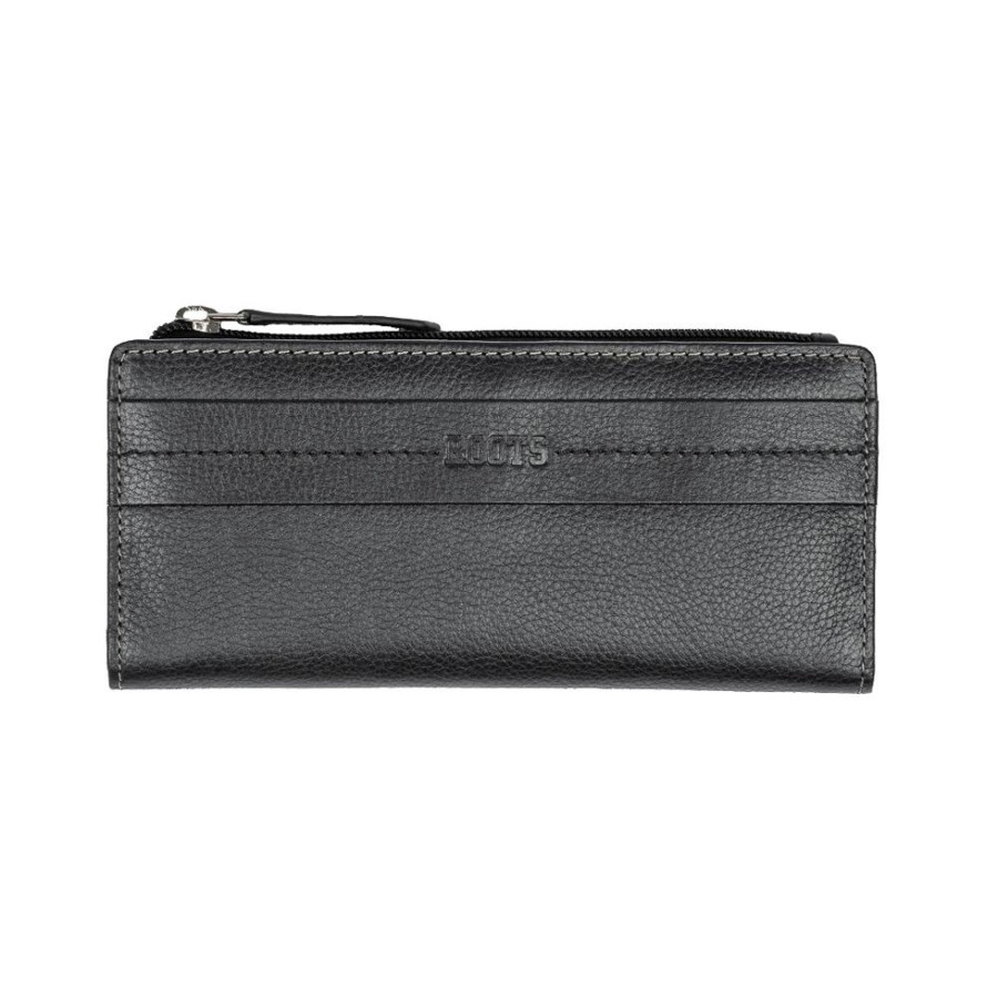 Accessories Penningtons | Roots Ladies' Slim Clutch Wallet With Top Zipper - Penningtons