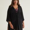 Clothing Penningtons | Black Knit Swim Cover-Up Dress