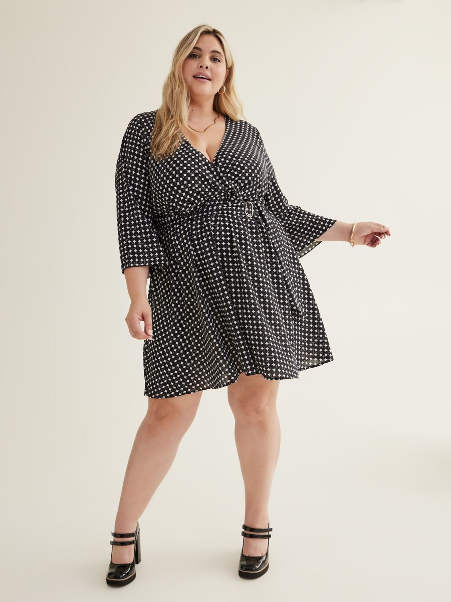 Clothing Penningtons | Lightweight Wrap Dress With Bell Sleeves